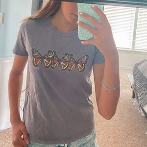 O’NEILL purple/grey butterfly tee